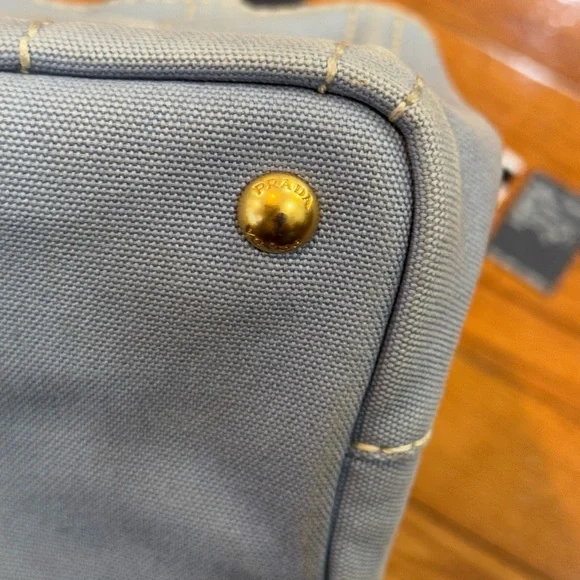 *SOLD*PRADA Canapa Small Tote With Original Cards of Authencity and Dust Bag. - Picture 7 of 14